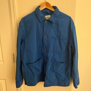 Zara blue chore jacket sz L